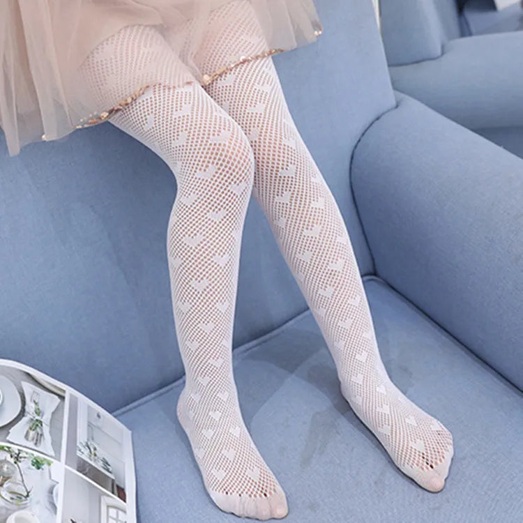 Girls Princess Pantyhose Children Children Summer Thin leggings Mesh Stockings Little Princess White Tight Love Soft Hosiery