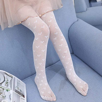 Girls Princess Pantyhose Children Children Summer Thin leggings Mesh Stockings Little Princess White Tight Love Soft Hosiery