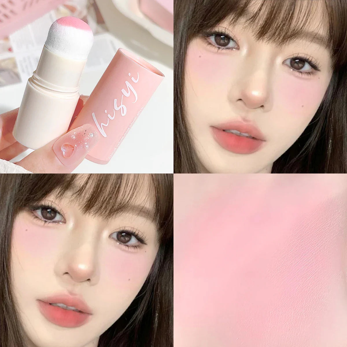 Soft Fog Blush Stick - Energetic and Bouncy, Korean Style, Brightening, Dual-Use for Lips and Cheeks