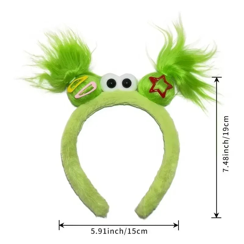 Girls Face Wash Headband Plush Skin Care Bath Shower Makeup Hair Band Soft Absorbent Cartoon Clown Doll Hair Accessories