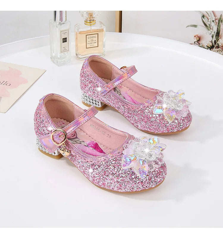 Children's Shoes Ice And Snow Romance Princess Elsa Shoes Girl's Fashion Sandals Crystal Princess Shoes