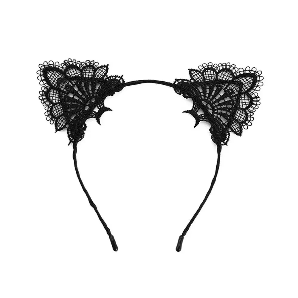 Cute Lace Cat Ears Headband Fancy Dress Hairband Women Girls Cosplay Headwear Masquerade Anime Costume Party