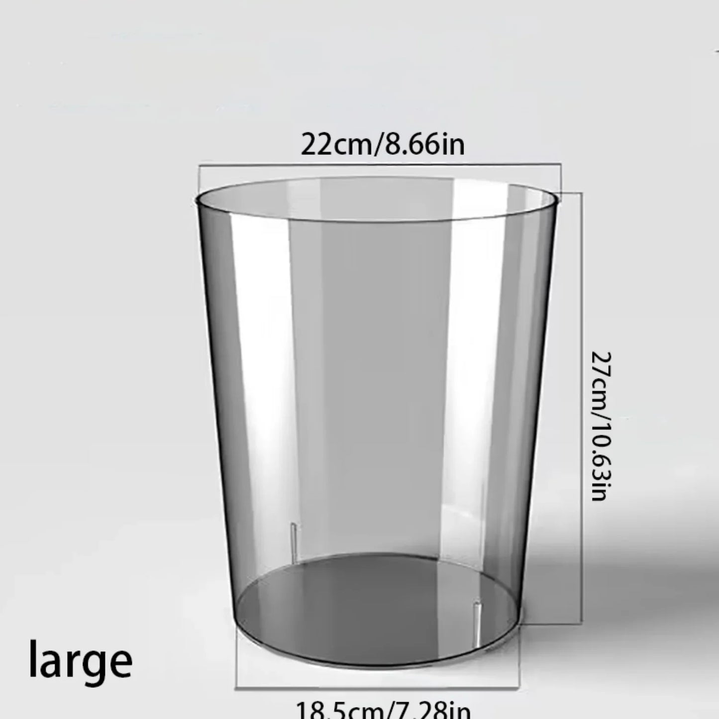 Transparent Trash Can for Office Living Room - Multi-functional Wastebasket for Waste Paper and Ice Bucket