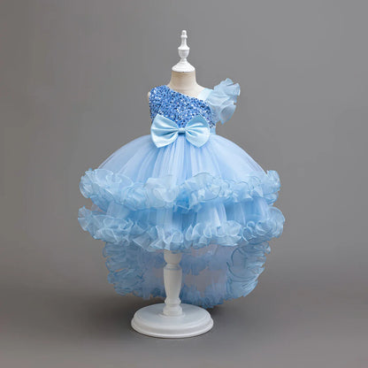 Flower Girl Party Dresses Wedding Birthday Trailing Princess Dress For Kids Graduation Pageant Bridesmaid Kids Costume