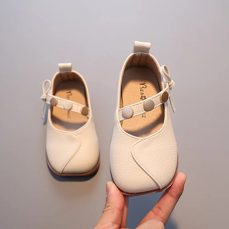 Autumn New Kids Leather Shoes Simple Girl Casual Shoe Comfort Child Performance Shoes