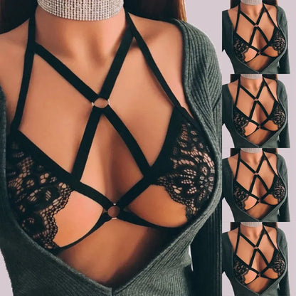 Nightwear Bra Sheer Sleep Strap Harness Intimates Lace Lingerie Underwear Women Breathable Cut Out Fashionable (Available)