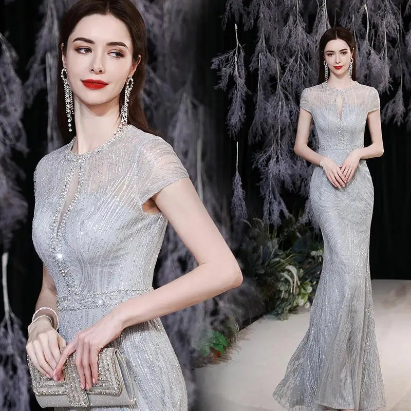 New Elegant Evening Wedding Party Formal Dress Festa Mermaid Ball Gown For Hosts At Banquets And Annual Meetings Gala Gowns