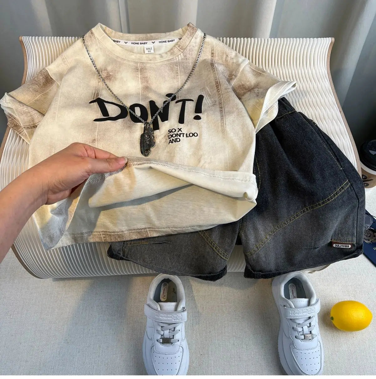 Hot Sale Fashion Baby Boy Suit Summer Clothes Short Sleeve T-shirt Short Jeans 2 Piece Set Kids Outfit Children's Costume