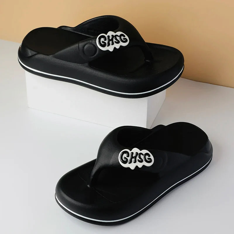 Solid Color Non-slip Leisure Couple Slippers Women Summer Beach Slippers Outdoor Women Flip Flops Breathable Beach sandals women