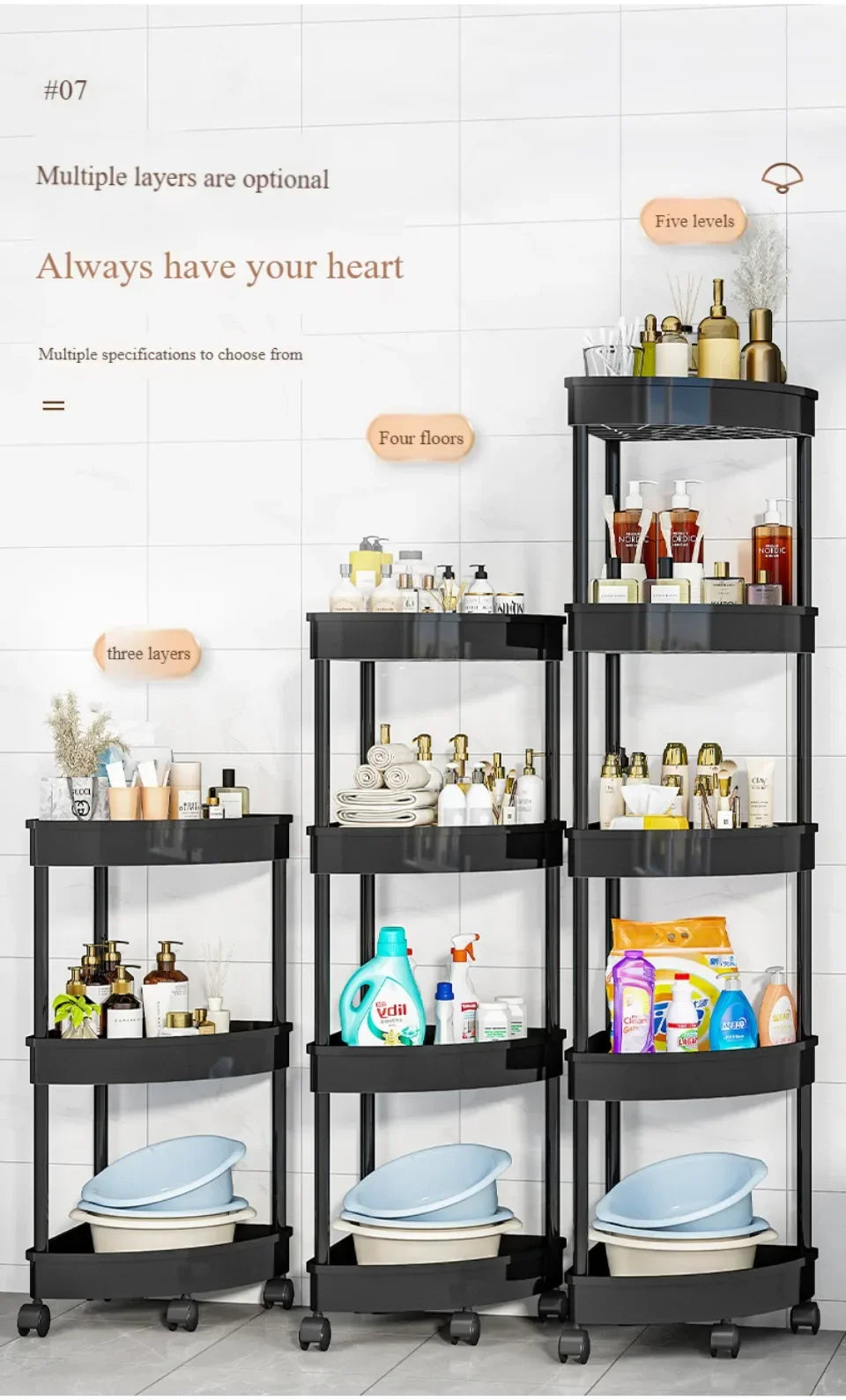 Tier Storage Shelf Rolling Cart Movable Bathroom Corner Triangle Shelfs Bathroom Corner Cabinet Shelf Rolling Storage Cart