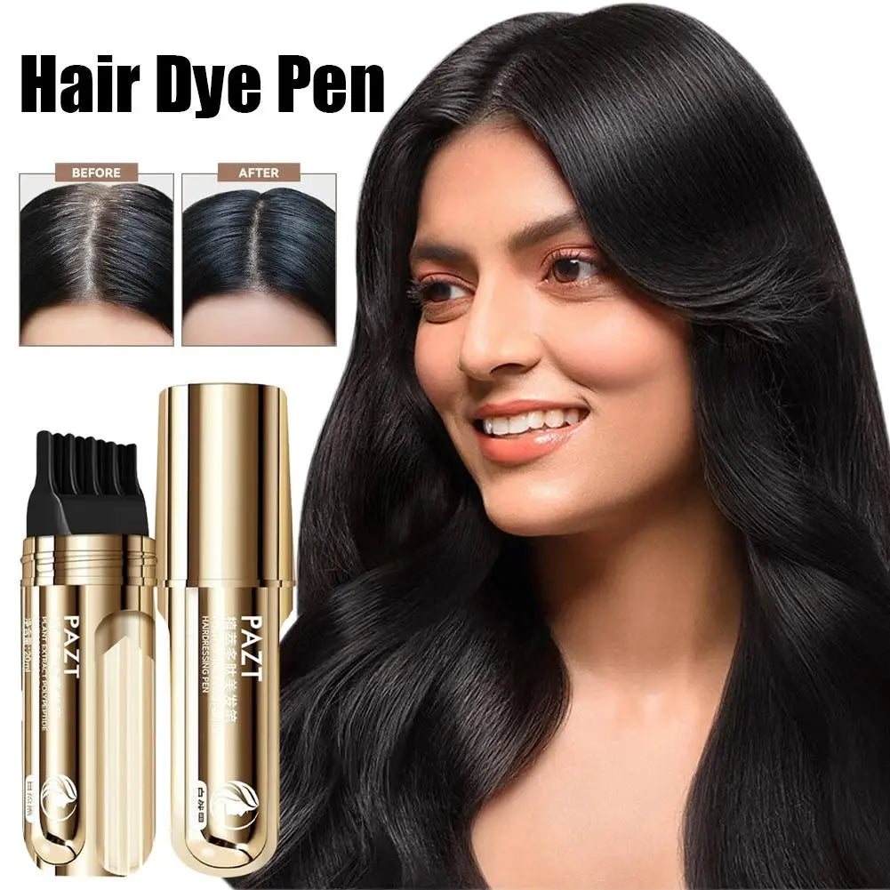 White Hair Covering Pen, Hair Root Touch Up Stick, Gray Hair Concealer, Water-Resistant Quick-Dry, Hair Color Makeup Lasting