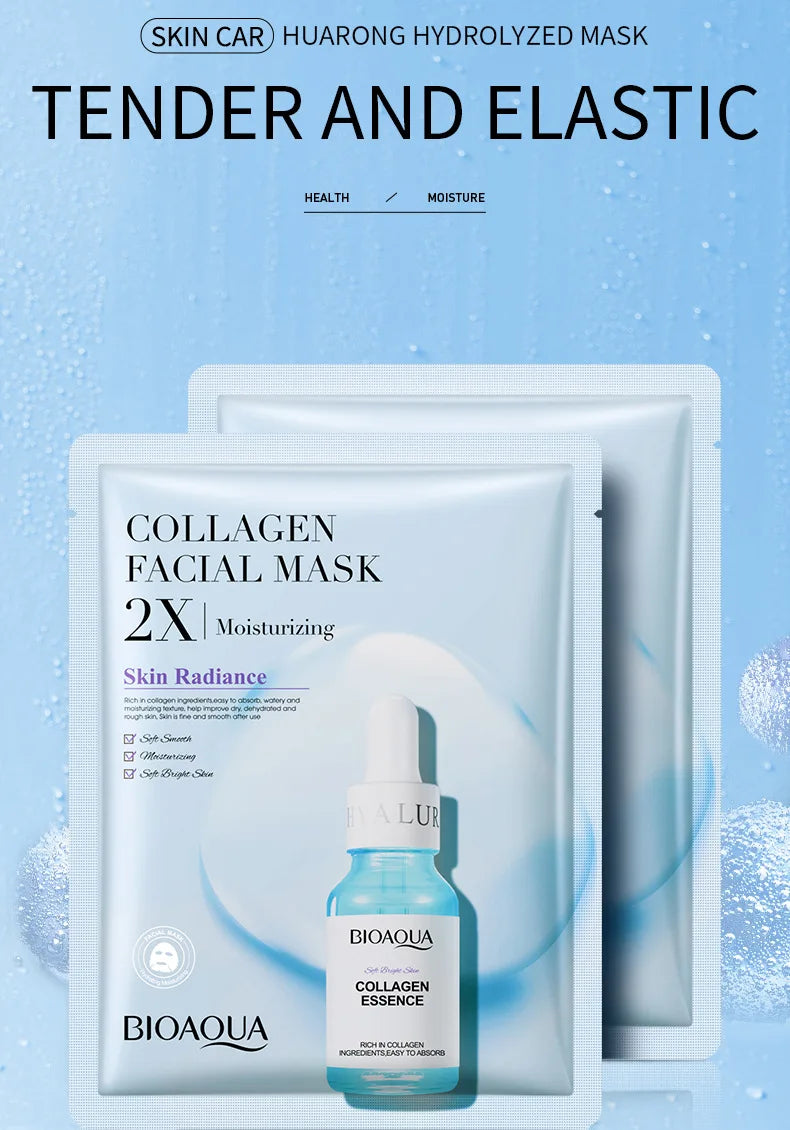 BIOAQUA Centella Collagen Face Mask Moisturizing Refreshing Sheet Masks Hyaluronic Acid Facial Mask Skin Care Products
