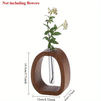 Solid Wood Flower Utensil Creative Flower Arrangement Simple Glass Plant Flower Insert Mini Water-grown Vase