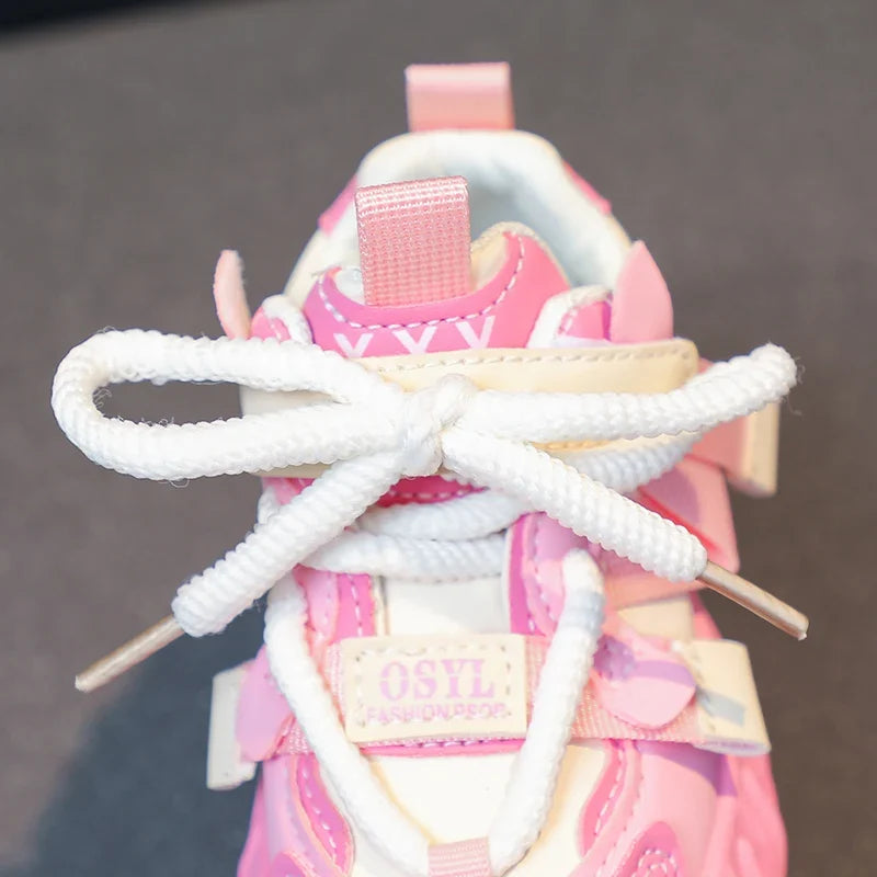 Kids Sport Chunky Shoes Mesh Breathable Casual Girls Sneakers children boy Shoes