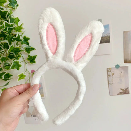 New cute plush headband with bow & rabbit ears,lace trim for delicacy.Soft skin-friendly,no hair damage.Perfect for washing face