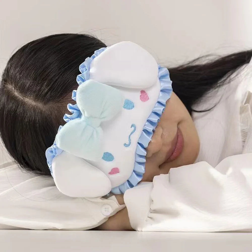 Sanrio Plush Eye Mask Kuromi Cinnamoroll Sleeping Blackout Blindfold Melody Anime Lunch Break Eyeshade Ladies Protection