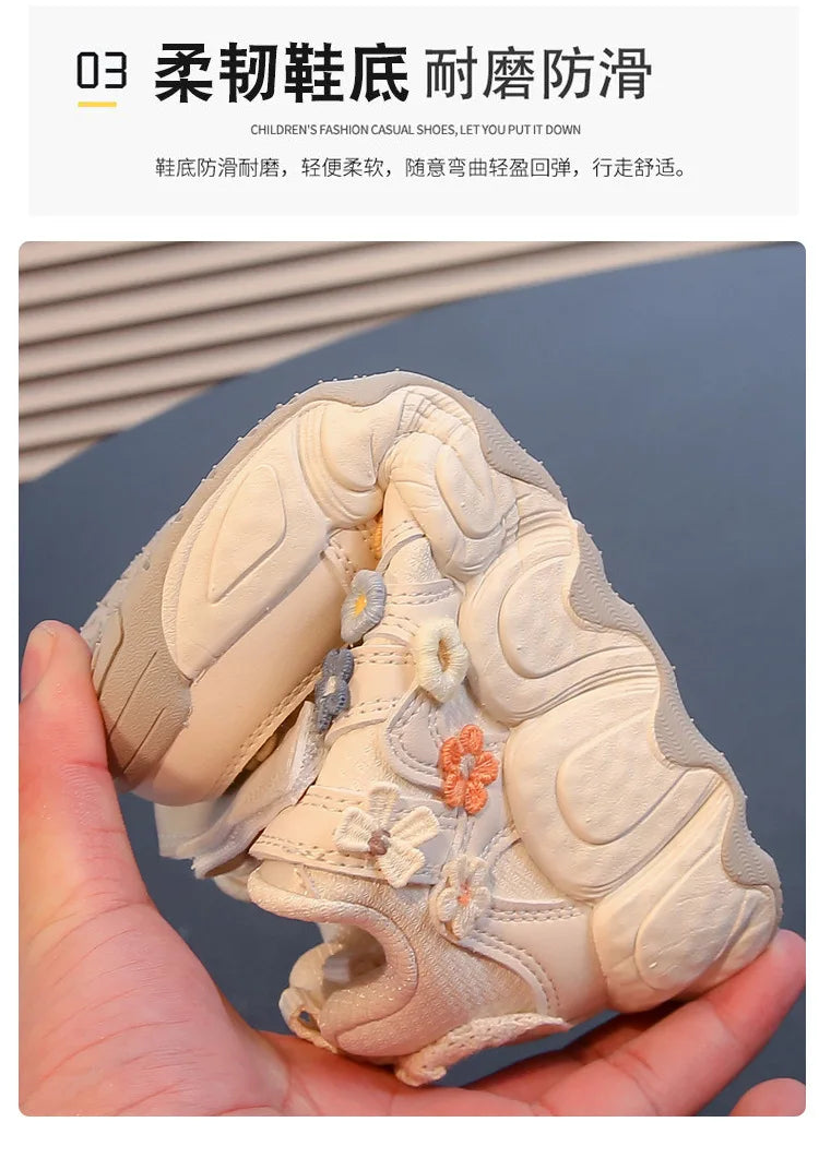 Kawaii Casual Shoe Fashion Childrens Shoes Girls Princess Sneakers Non-Slip New Autumn Running Shoes for Kids Girls Casual Wear