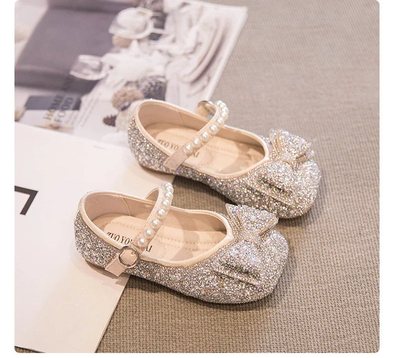 Girls Princess Shoe Soft Sole Ballet Dance Shoes Water Diamond Small Leather Shoes Mary Jane Shoes