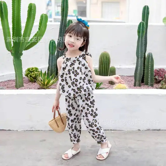 Summer Flower Two-piece Set Baby Girl Clothes Fashion Clothes Toddler Girl Clothes (Available)