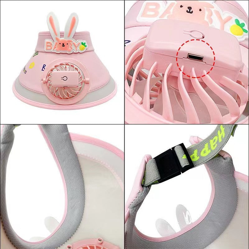 Summer Cap With rechargeable Fan For Kids & Adult