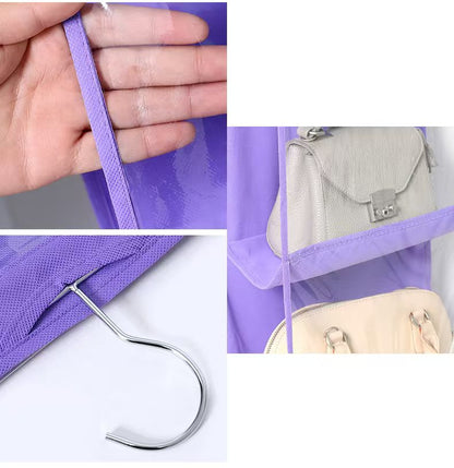 6 pocket dust-proof transparent hanging handbag organizer (Available)