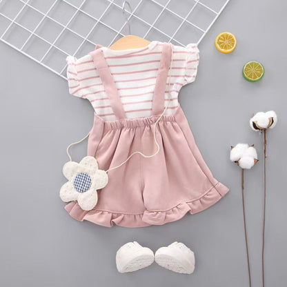 BibiCola Summer Girl Clothes Set Children Fashion Tops+Shorts 2PCS Tracksuit For Girls Kids Birthdys Clothing Suit Outfits (Available)