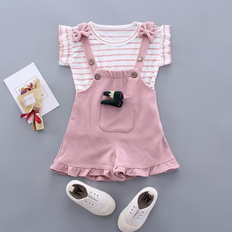 BibiCola Summer Girl Clothes Set Children Fashion Tops+Shorts 2PCS Tracksuit For Girls Kids Birthdys Clothing Suit Outfits (Available)