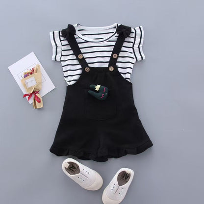BibiCola Summer Girl Clothes Set Children Fashion Tops+Shorts 2PCS Tracksuit For Girls Kids Birthdys Clothing Suit Outfits (Available)