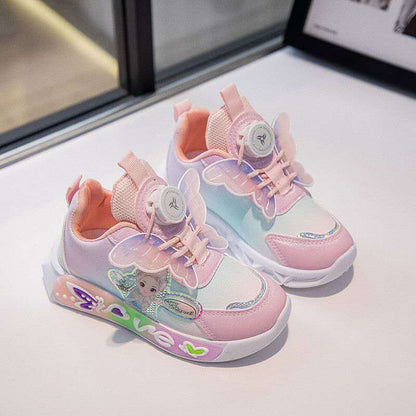 New Princess Elsa Shoes with Leather Surface, Super Soft Waterproof Children's Sports Shoes