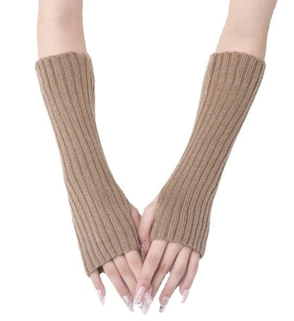 Winter Mitten Arm Warmers Knit Crochet Long Sleeve Fingerless Mittens Half Finger Acrylic Mittens   (Available)