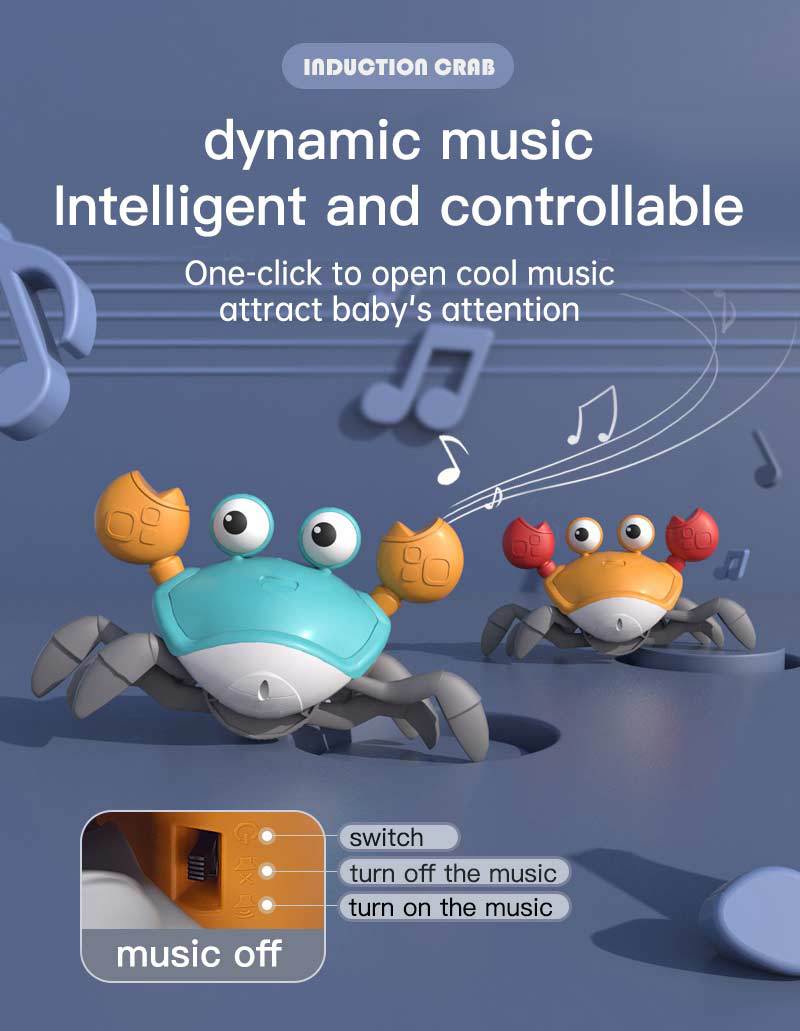 New Design Crawling Crab Baby Toy with Music and Led Light Up Walking Crab Toy for Baby (Available)