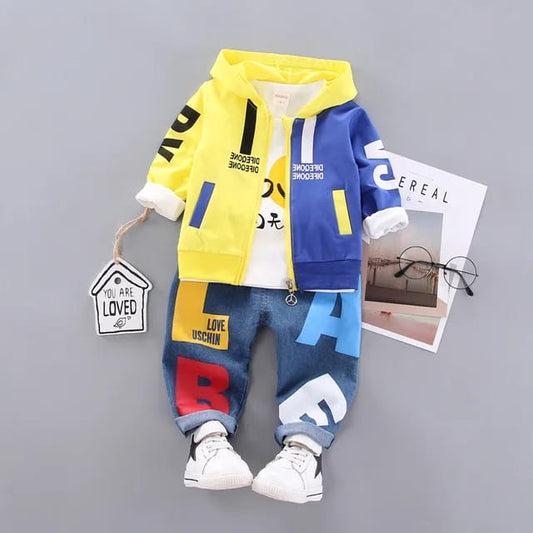 3 Piece Sets Baby Boys Hoodie Jeans Toddlers Long Sleeve