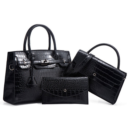 Luxury Designer catalog Enquire about stylish three-piece women's handbag Crocodile patent leather women's handbag