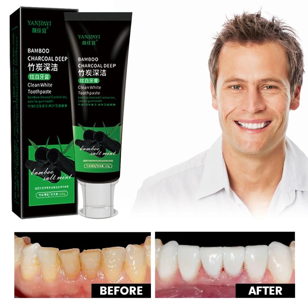 Bamboo Charcoal Black Toothpaste Deep Clean Mint Flavor Teeth Whitening