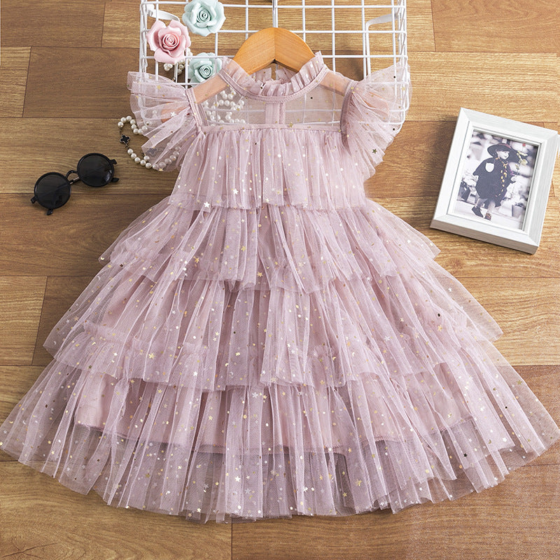European And American Cake Net Yarn Tutu Skirt Children's Birthday Costume