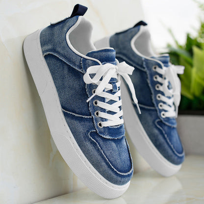 Casual Versatile Canvas Shoes Denim Trendy Stitching
