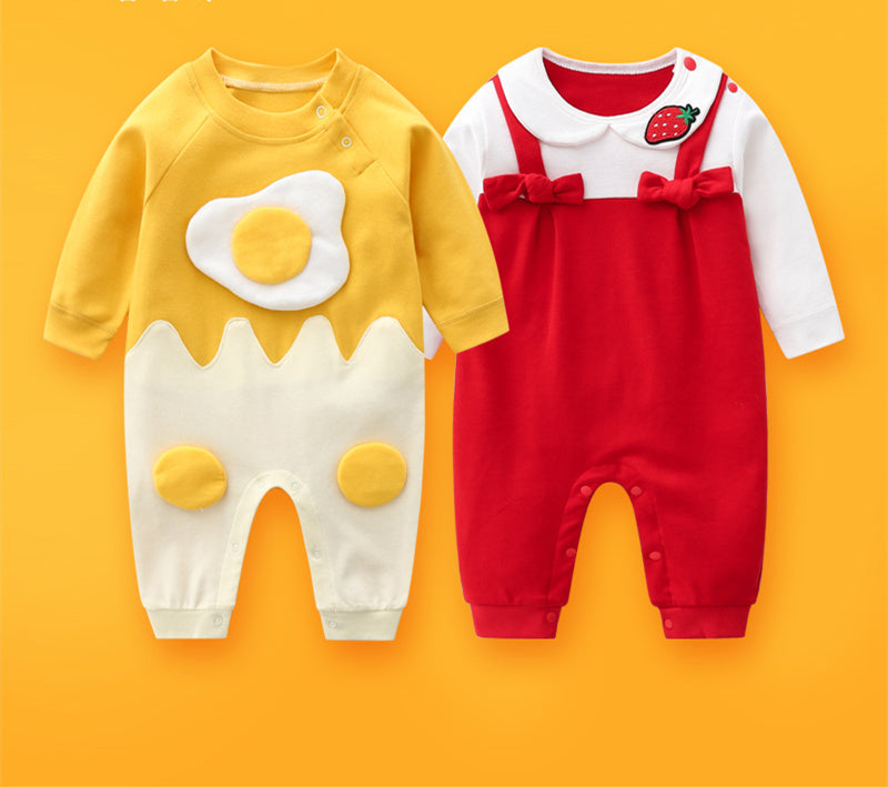 Newborn Baby Summer Baby Romper Long-sleeved Romper Newborn Baby Jumpsuit