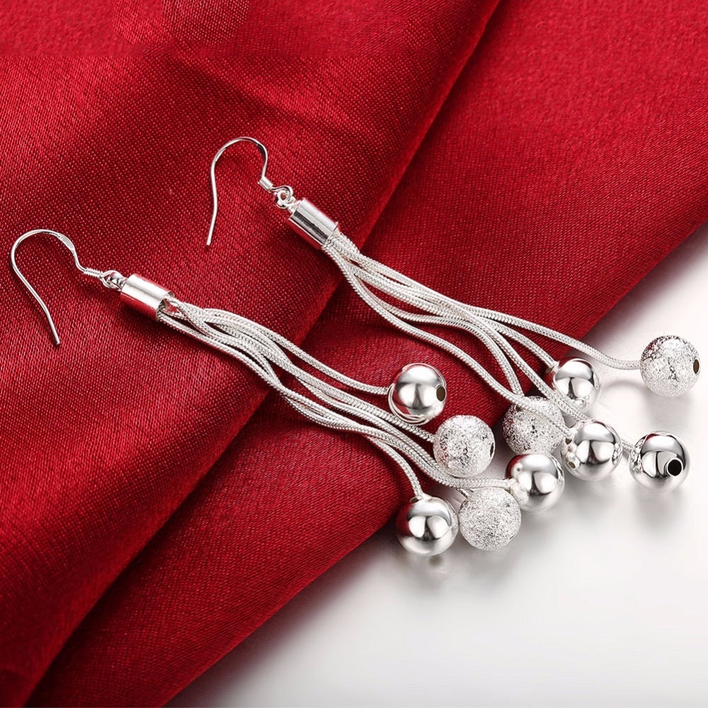 Five Thread Bead Necklace Bracelet Earring Set