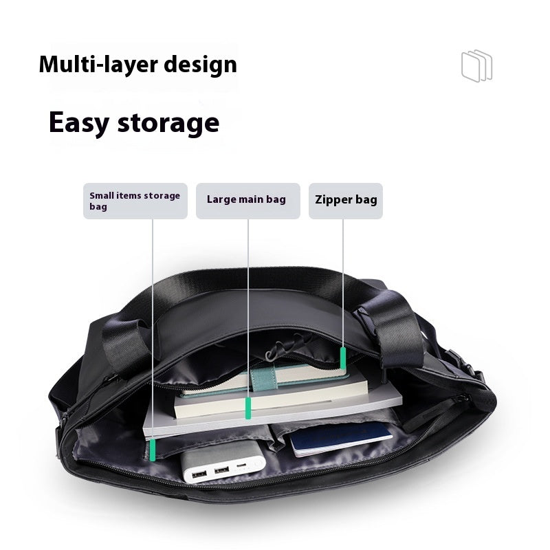 Men's Large Capacity Layered Shoulder Messenger Bag
