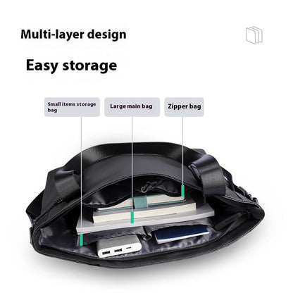 Men's Large Capacity Layered Shoulder Messenger Bag