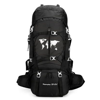 Climbing Bag, Professional Outdoor Large Capacity Backpack, Men's And Women's Hiking Off-road Backpack With Bracket, Travel Camping Backpack