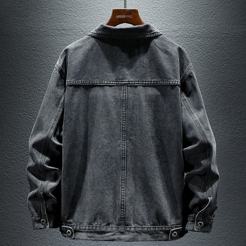 High-grade Black And Gray Denim Coat Men's Autumn New  (Available)