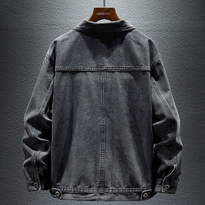 High-grade Black And Gray Denim Coat Men's Autumn New  (Available)