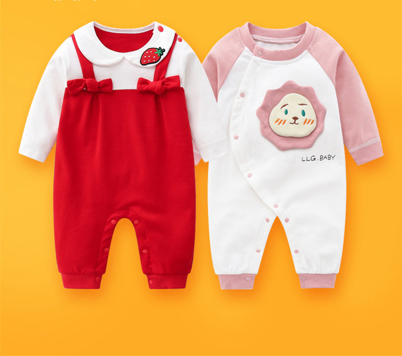 Newborn Baby Summer Baby Romper Long-sleeved Romper Newborn Baby Jumpsuit