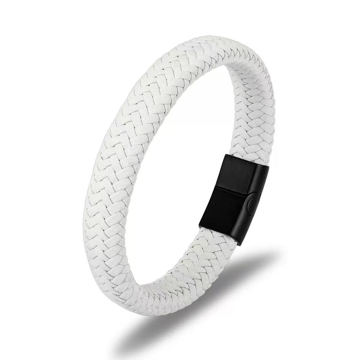 Men's Leather Magnetic Buckle Bracelet  (Available)