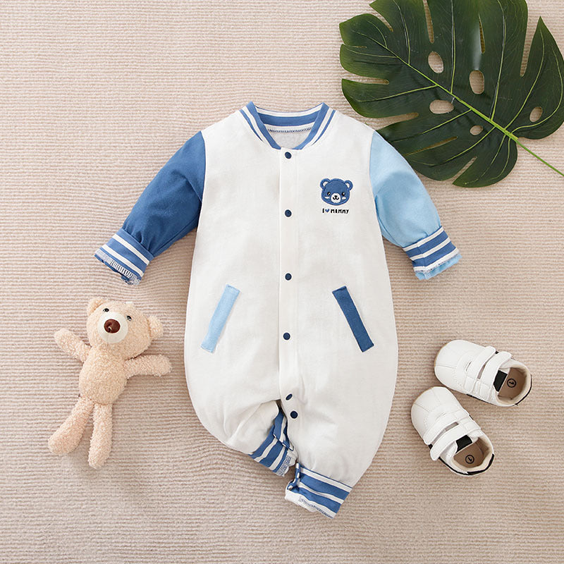 Baby One-piece Spring And Autumn Romper Baseball Uniform
