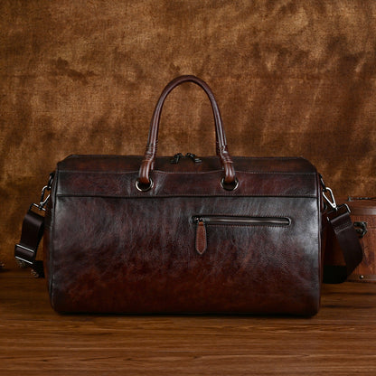 Top Layer Leather Bag Handmade Retro Large Capacity