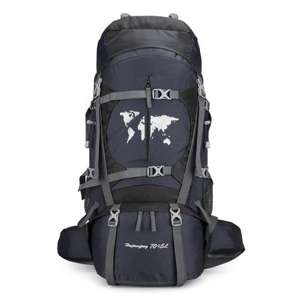 Climbing Bag, Professional Outdoor Large Capacity Backpack, Men's And Women's Hiking Off-road Backpack With Bracket, Travel Camping Backpack
