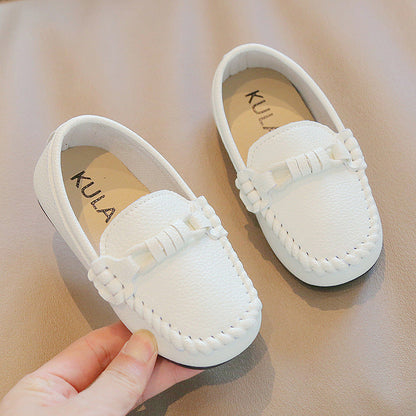 Korean Style Casual Children Gommino Soft Bottom Slip On Baby Shoes Boys' Leather Shoes Slip-on (Available)