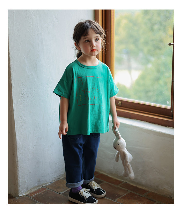 Versatile Cotton Cartoon Short Sleeve T-shirt